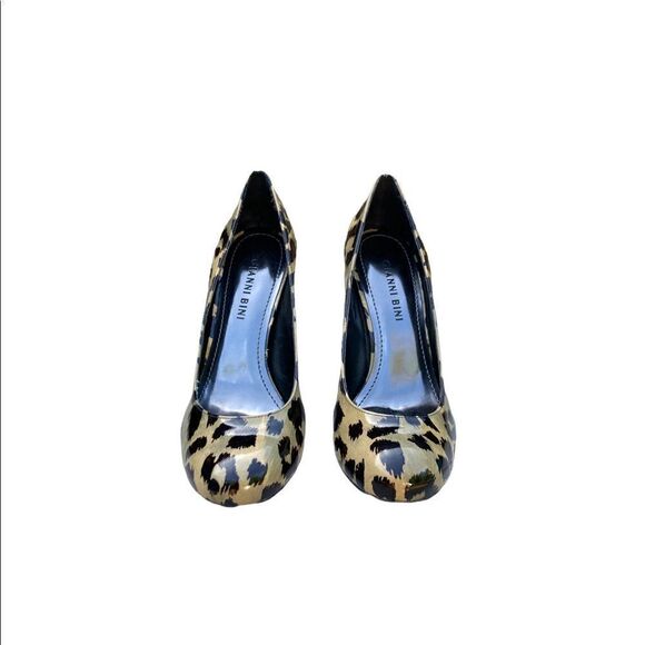Gianni Bini Olive and Black Animal Print Heels, Size 8.5 - Picture 1 of 4